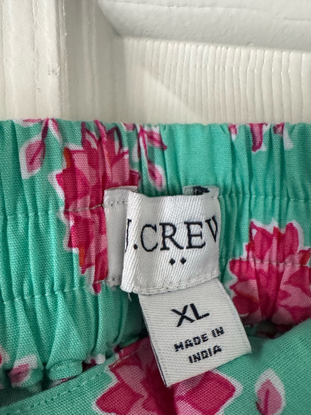 J. Crew Mint Green A-Line Skirt with Pink Floral Motif XL NWOT - Picture 2 of 3